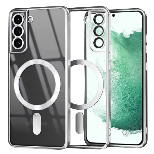 Techsuit - Luxury Crystal MagSafe tok - Samsung Galaxy S22 Plus 5G - Ezüst átlátszó