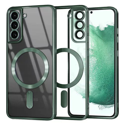 Techsuit - Luxury Crystal MagSafe tok - Samsung Galaxy S22 Plus 5G - Sötétzöld átlátszó