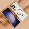 Techsuit - Luxury Crystal MagSafe tok - Samsung Galaxy S22 Ultra 5G - Fekete átlátszó
