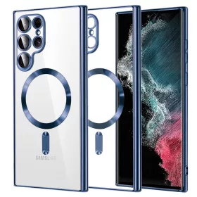   Techsuit - Luxury Crystal MagSafe tok - Samsung Galaxy S22 Ultra 5G - Kék átlátszó