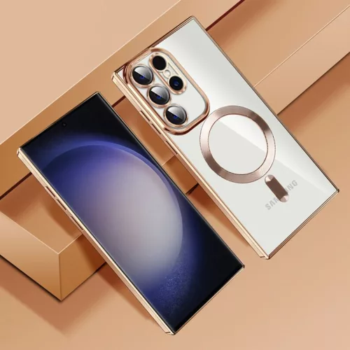 Techsuit - Luxury Crystal MagSafe tok - Samsung Galaxy S22 Ultra 5G - Kék átlátszó