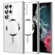 Techsuit - Luxury Crystal MagSafe tok - Samsung Galaxy S22 Ultra 5G - Ezüst átlátszó