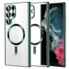 Techsuit - Luxury Crystal MagSafe tok - Samsung Galaxy S22 Ultra 5G - Sötétzöld átlátszó