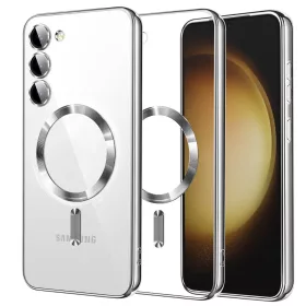   Techsuit - Luxury Crystal MagSafe tok - Samsung Galaxy S23 Plus - Ezüst átlátszó
