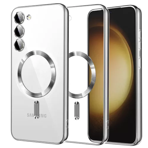 Techsuit - Luxury Crystal MagSafe tok - Samsung Galaxy S23 Plus - Ezüst átlátszó