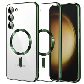   Techsuit - Luxury Crystal MagSafe tok - Samsung Galaxy S23 Plus - Sötétzöld átlátszó