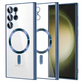   Techsuit - Luxury Crystal MagSafe tok - Samsung Galaxy S23 Ultra - Kék átlátszó