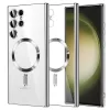 Techsuit - Luxury Crystal MagSafe tok - Samsung Galaxy S23 Ultra - Ezüst átlátszó