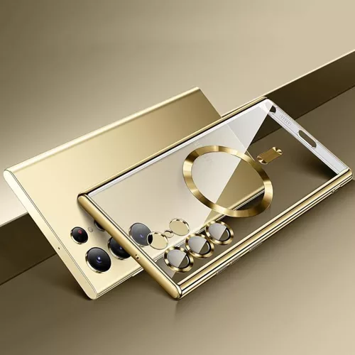 Techsuit - Luxury Crystal MagSafe tok - Samsung Galaxy S23 Ultra - Ezüst átlátszó