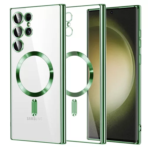 Techsuit - Luxury Crystal MagSafe tok - Samsung Galaxy S23 Ultra - Zöld átlátszó