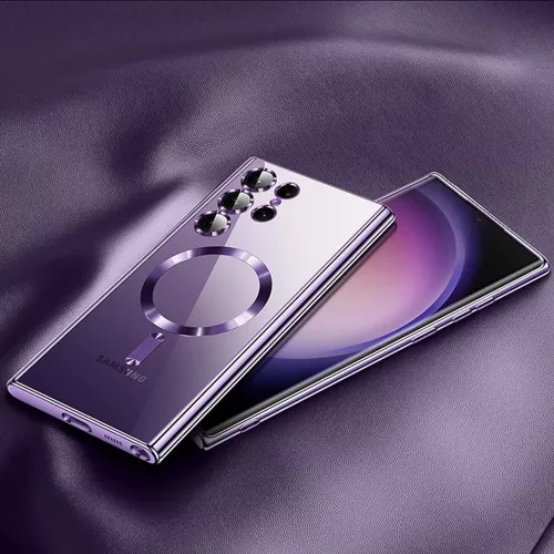 Techsuit - Luxury Crystal MagSafe tok - Samsung Galaxy S24 Ultra - Ezüst átlátszó