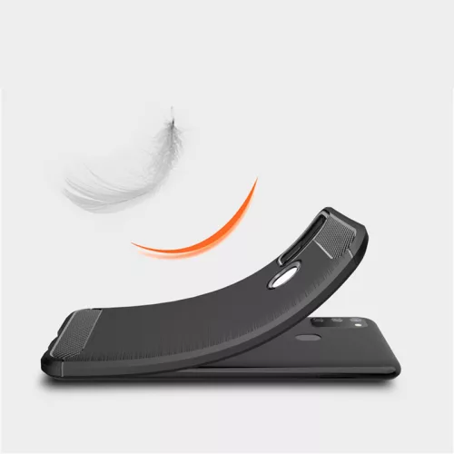Techsuit - Carbon szilikon tok - Samsung Galaxy M21 / M30S - Fekete