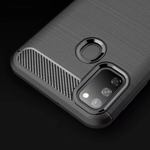 Techsuit - Carbon szilikon tok - Samsung Galaxy M21 / M30S - Fekete