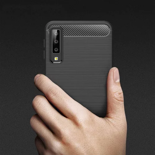 Techsuit - Carbon szilikon tok - Samsung Galaxy A7 2018 - Fekete