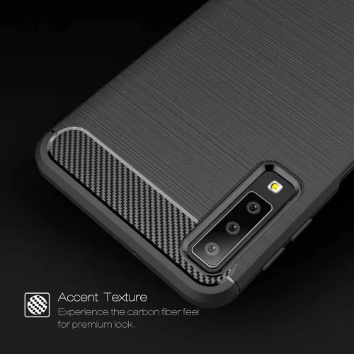 Techsuit - Carbon szilikon tok - Samsung Galaxy A7 2018 - Fekete