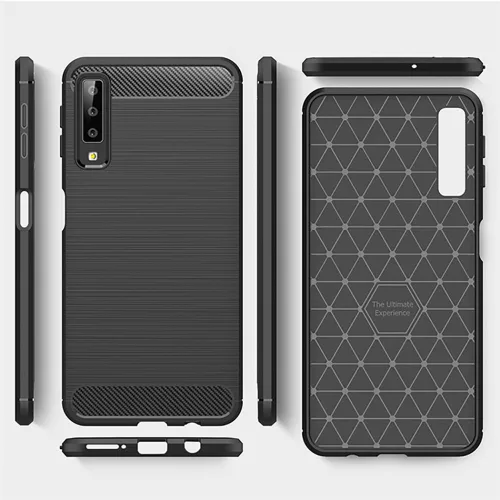 Techsuit - Carbon szilikon tok - Samsung Galaxy A7 2018 - Fekete