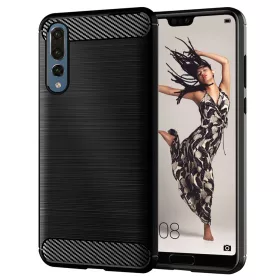 Techsuit - Carbon szilikon tok - Huawei P20 Pro - Fekete