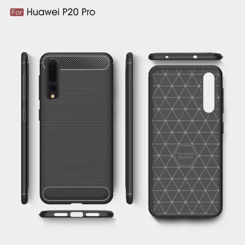 Techsuit - Carbon szilikon tok - Huawei P20 Pro - Fekete