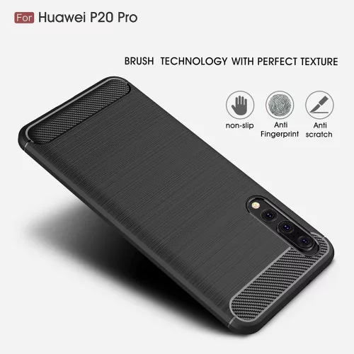 Techsuit - Carbon szilikon tok - Huawei P20 Pro - Fekete