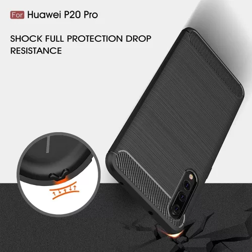 Techsuit - Carbon szilikon tok - Huawei P20 Pro - Fekete