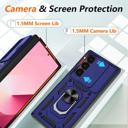 Techsuit - CamShield ütésálló tok - Samsung Galaxy Z Fold6 - Kék