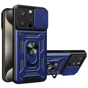 Techsuit - CamShield ütésálló tok - iPhone 15 Pro - Kék