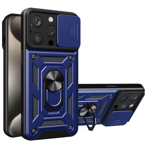 Techsuit - CamShield ütésálló tok - iPhone 15 Pro - Kék