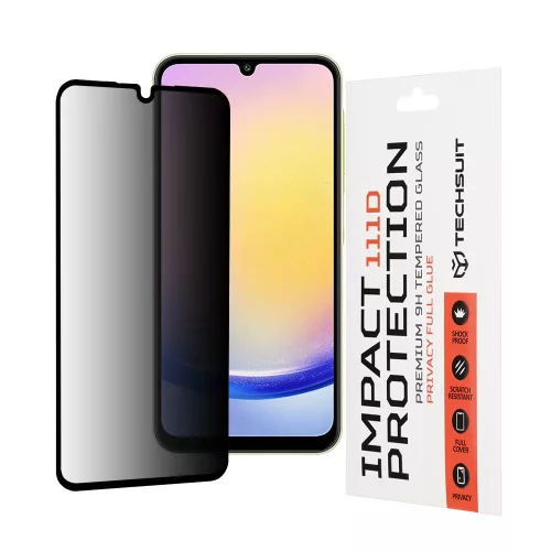 Techsuit - 111D Privacy betekintésgátló üvegfólia - Samsung Galaxy A25 5G - Fekete