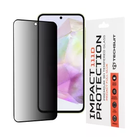   Techsuit - 111D Privacy betekintésgátló üvegfólia - Samsung Galaxy A35 5G / A55 5G / M35 / M56 - Fekete
