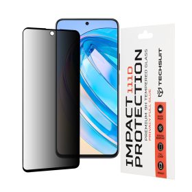   Techsuit - 111D Privacy betekintésgátló üvegfólia - Honor X8a / X8 4G - Fekete