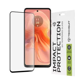   Techsuit - 111D Full Cover / Full Glue üvegfólia - Motorola Moto G04 / G04s / Moto G24 / Moto G24 Power / Moto E14 - Fekete széllel