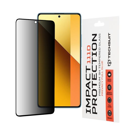 Techsuit - 111D Privacy betekintésgátló üvegfólia - Xiaomi Redmi Note 13 5G - Fekete