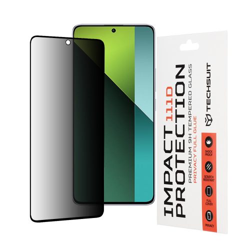 Techsuit - 111D Privacy Full Glue - Xiaomi Redmi Note 13 Pro 5G / Poco X6 - Black