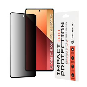   Techsuit - 111D Privacy betekintésgátló üvegfólia - Xiaomi Redmi Note 13 Pro 4G / Poco M6 Pro 4G - Fekete