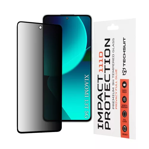 Techsuit - 111D Privacy betekintésgátló üvegfólia - Xiaomi 13T / 13T Pro - Fekete