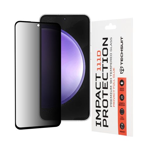 Techsuit - 111D Privacy betekintésgátló üvegfólia - Samsung Galaxy S23 FE - Fekete