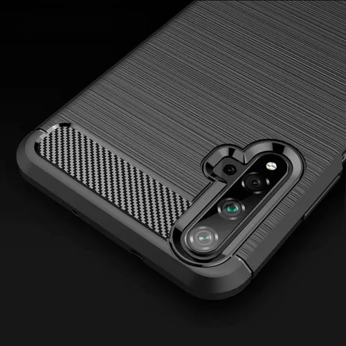 Techsuit - Carbon szilikon tok - Huawei nova 5T / Honor 20 - Fekete