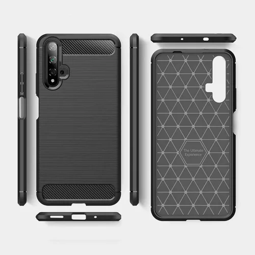 Techsuit - Carbon szilikon tok - Huawei nova 5T / Honor 20 - Fekete