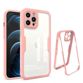   Techsuit - ColorVerse 360 tok kijelzővédővel - iPhone 12 Pro Max - Rózsaszín