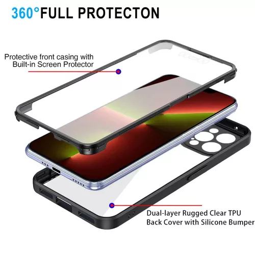 Techsuit - ColorVerse 360 tok kijelzővédővel - iPhone 13 Pro - Rózsaszín
