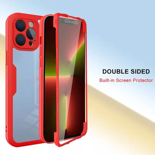 Techsuit - ColorVerse 360 tok kijelzővédővel - iPhone 13 Pro - Rózsaszín