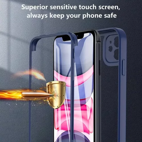 Techsuit - ColorVerse 360 tok kijelzővédővel - iPhone 15 Pro Max - Kék