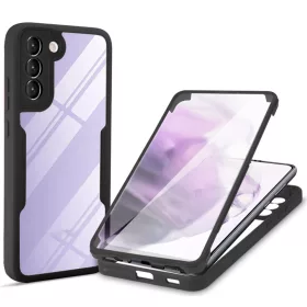   Techsuit - ColorVerse 360 tok kijelzővédővel - Samsung Galaxy S21 FE 5G - Fekete