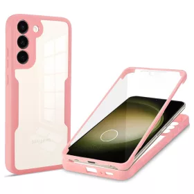   Techsuit - ColorVerse 360 tok kijelzővédővel - Samsung Galaxy S23 Plus - Rózsaszín