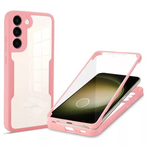Techsuit - ColorVerse 360 tok kijelzővédővel - Samsung Galaxy S23 Plus - Rózsaszín