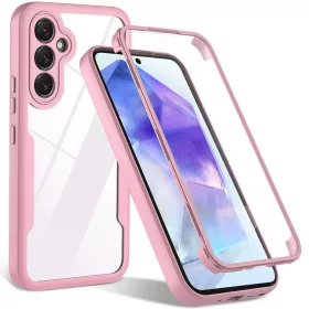   Techsuit - ColorVerse 360 tok kijelzővédővel - Samsung Galaxy A54 - Rózsaszín
