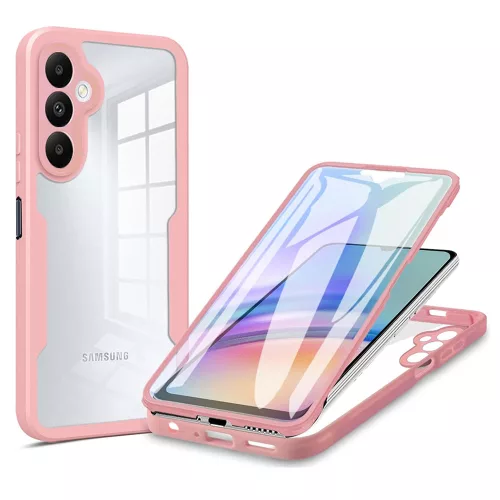 Techsuit - ColorVerse 360 tok kijelzővédővel - Samsung Galaxy A05s - Rózsaszín