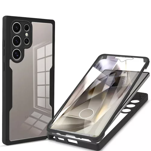 Techsuit - ColorVerse 360 tok kijelzővédővel - Samsung Galaxy S24 Ultra - Fekete