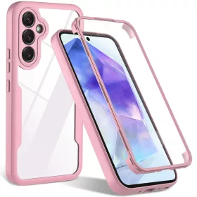   Techsuit - ColorVerse 360 tok kijelzővédővel - Samsung Galaxy A35 5G - Rózsaszín