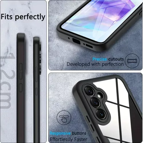Techsuit - ColorVerse 360 tok kijelzővédővel - Samsung Galaxy A55 5G - Fekete